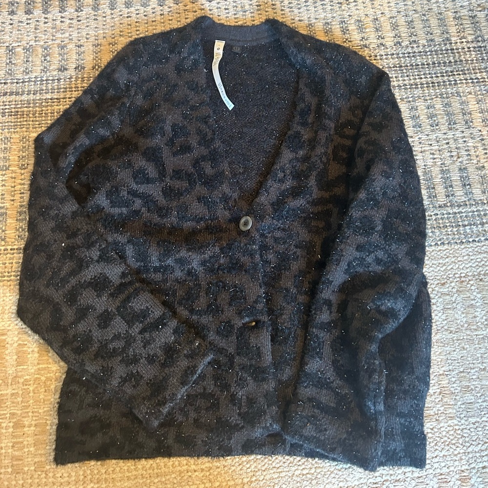 lululemon athletica Dark Gray Patterned Cardigan